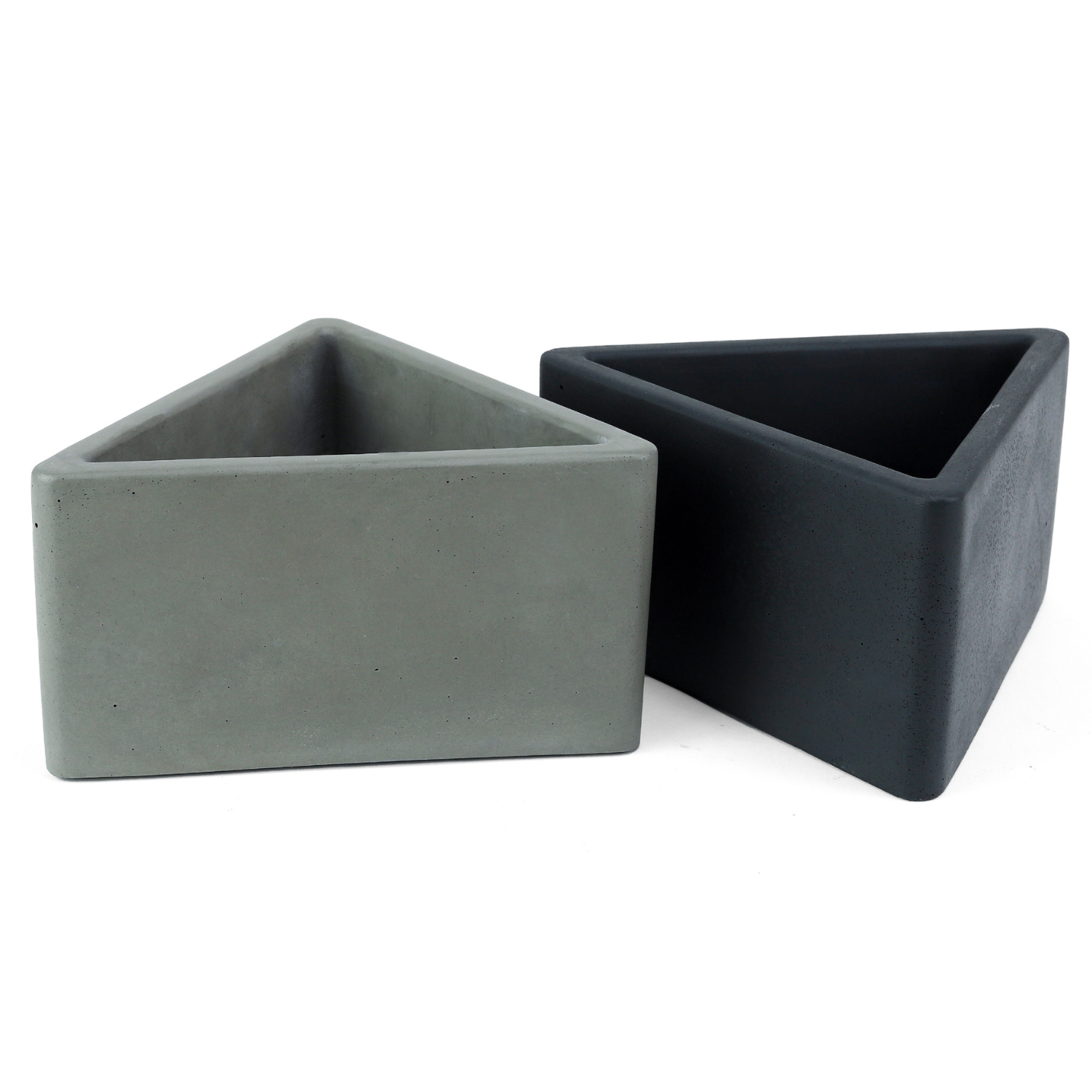 Cement Triangle Planter | Black