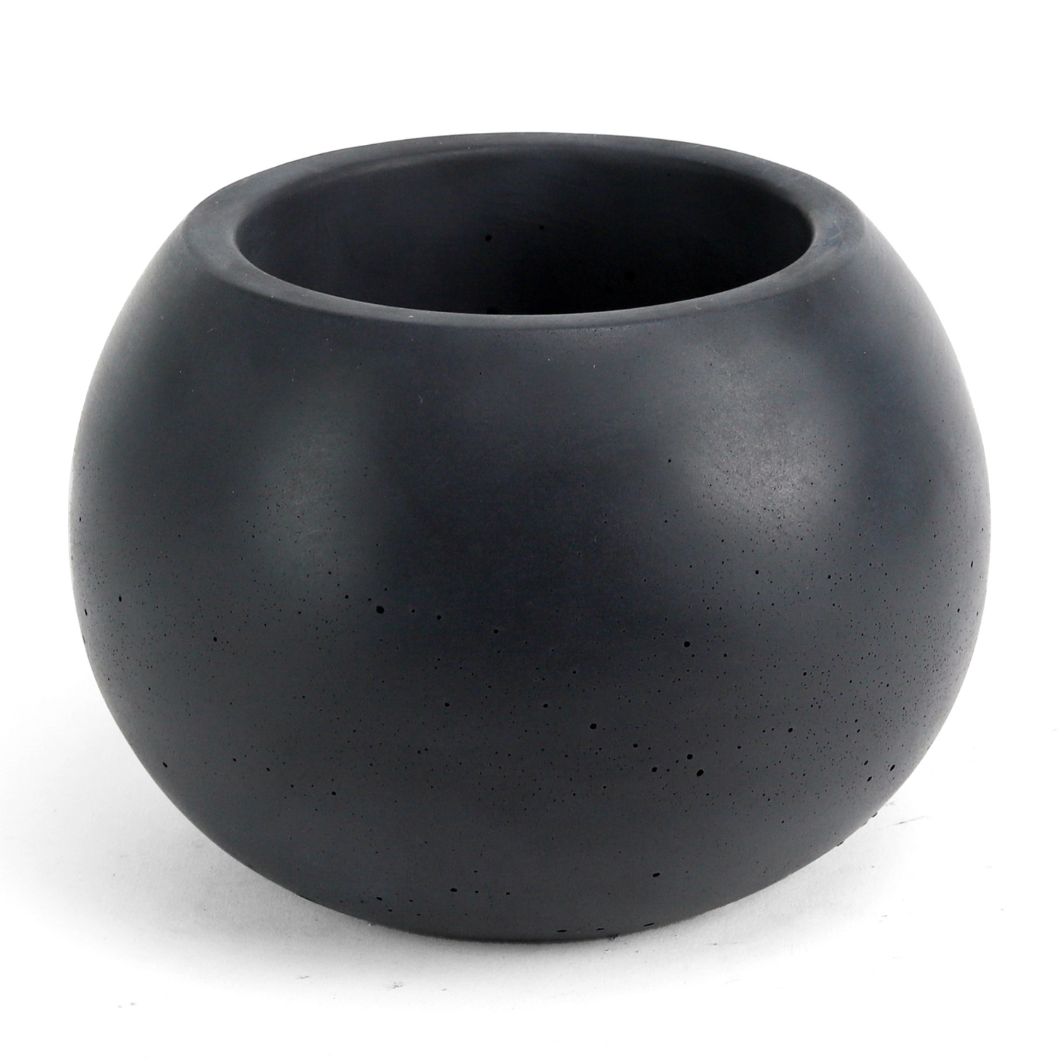 Cement Sphere Planter | Black