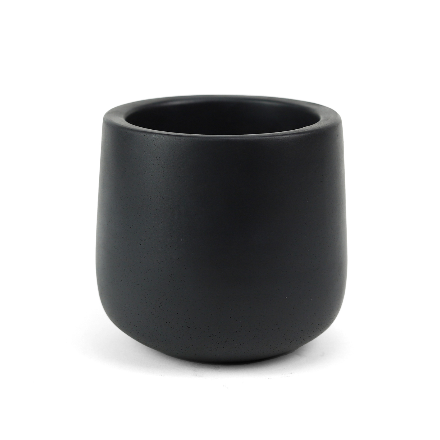 Cement 'Century' Round Planter | Black