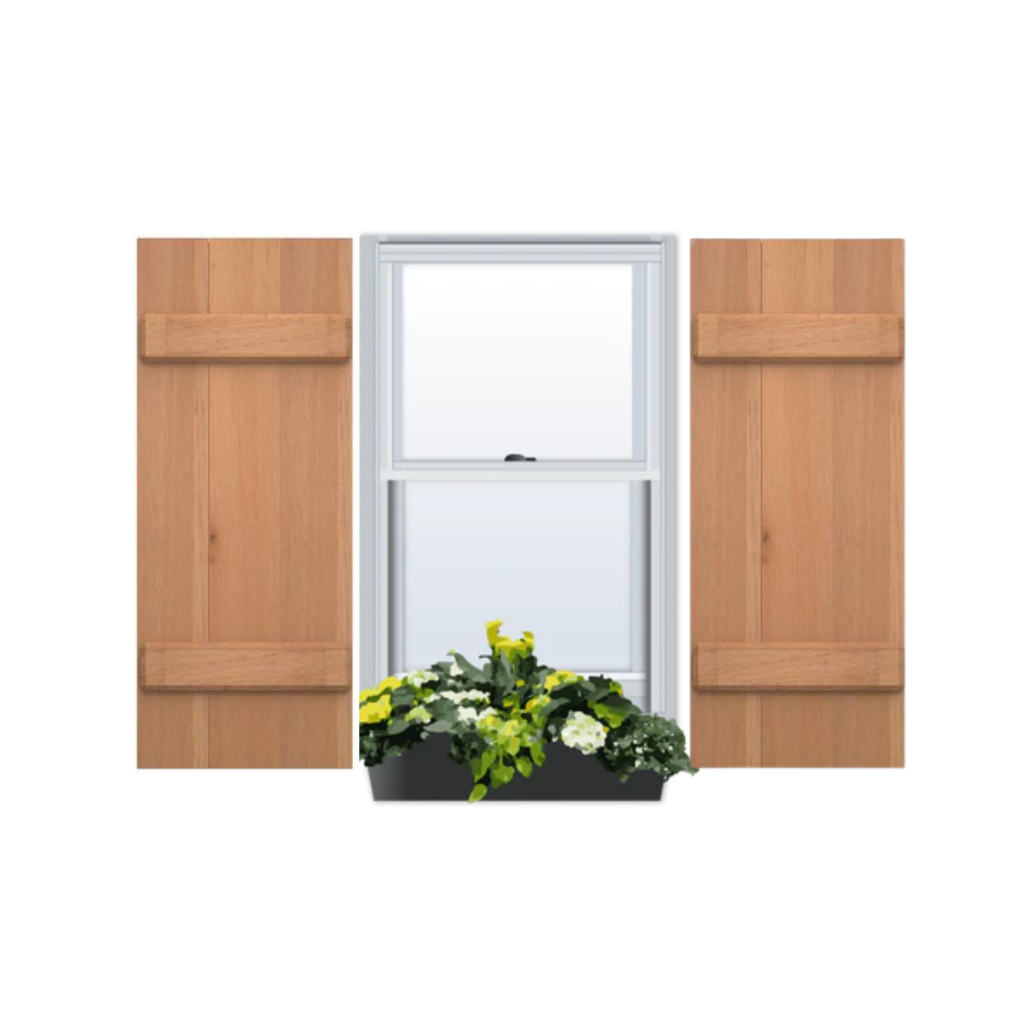 Cedar | Joined Board & Batten Exterior Shutters | 3 Boards | 1 Pair