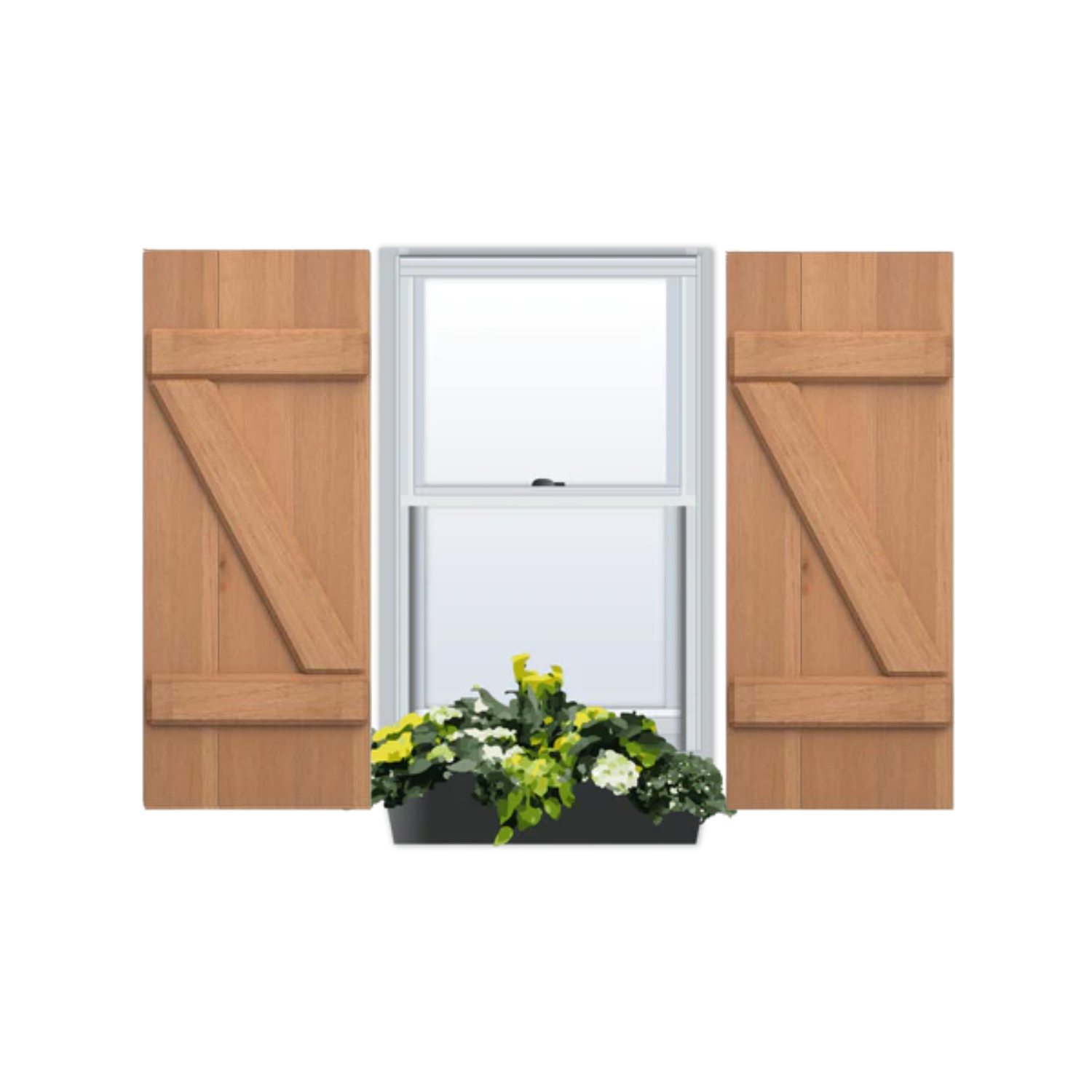 Cedar | Joined Board and Batten with Z Bar Exterior Shutters | 3 Boards | 1 Pair