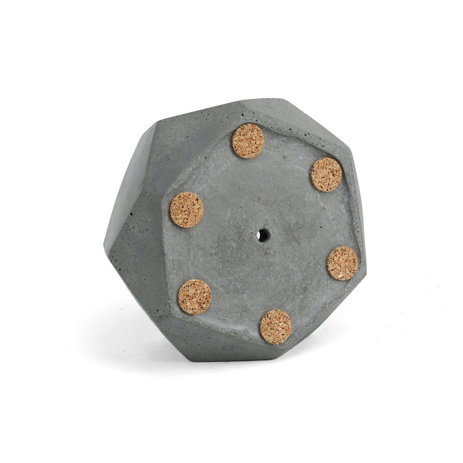 Cement 'Hexagon' Round Planter | Natural Finish