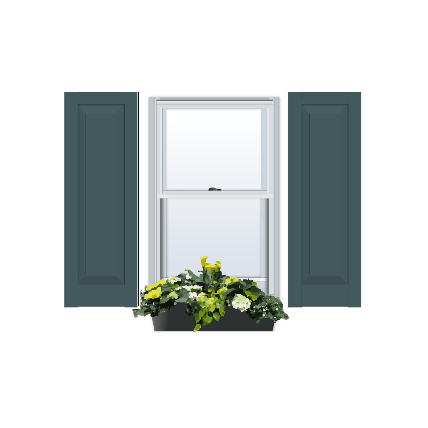 Vinyl | Raised Panel Exterior Shutters | No Mid Rail | 1 Pair