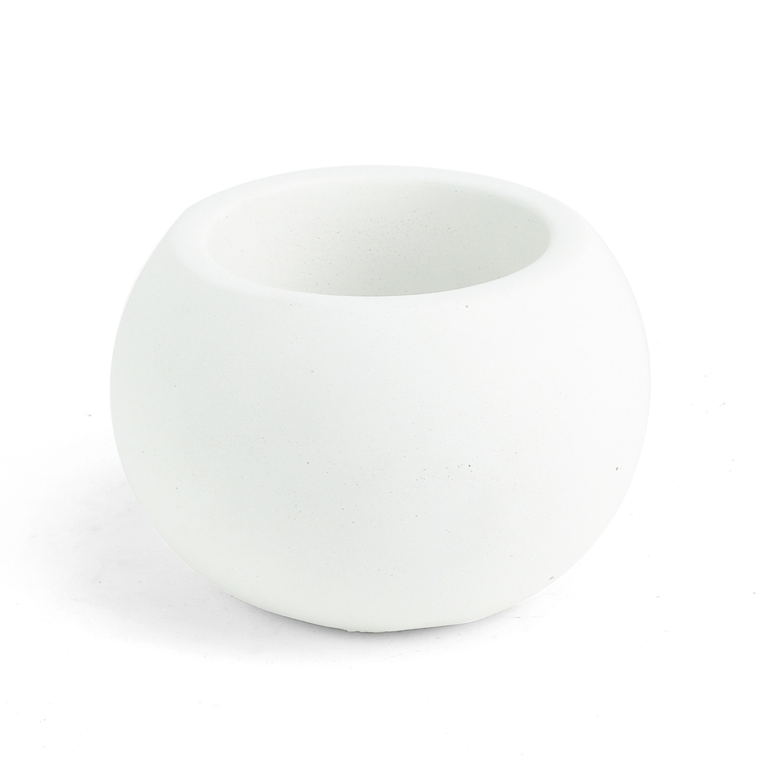 Cement Sphere Planter | White