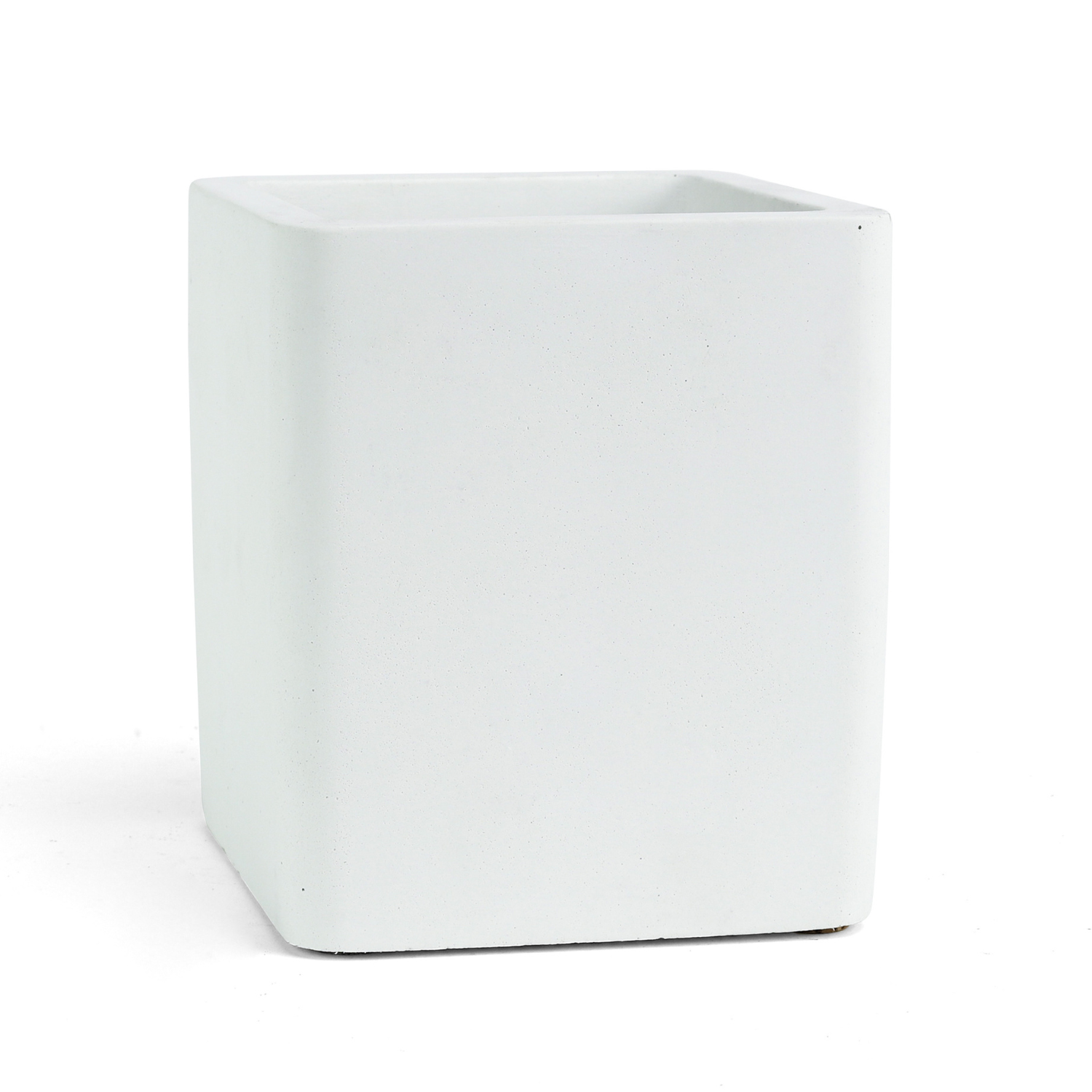 Cement Square Planter | White