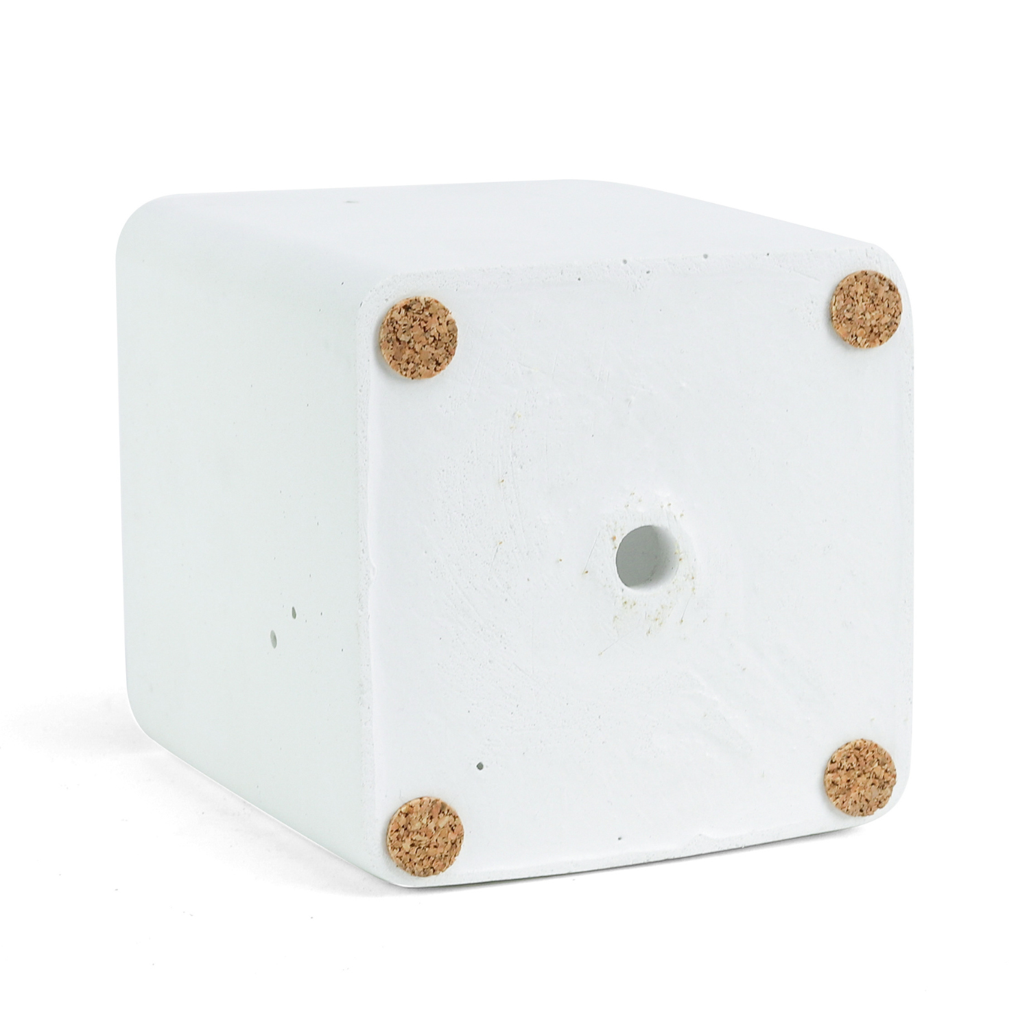 Cement Square Planter | White