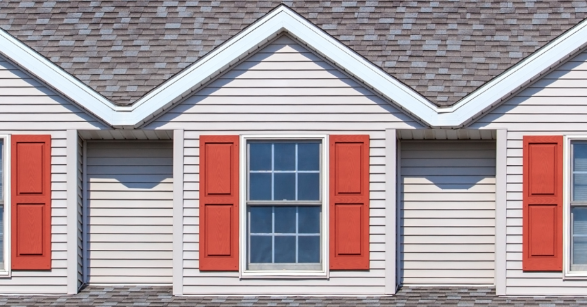 red vinyl exterior shutters on home