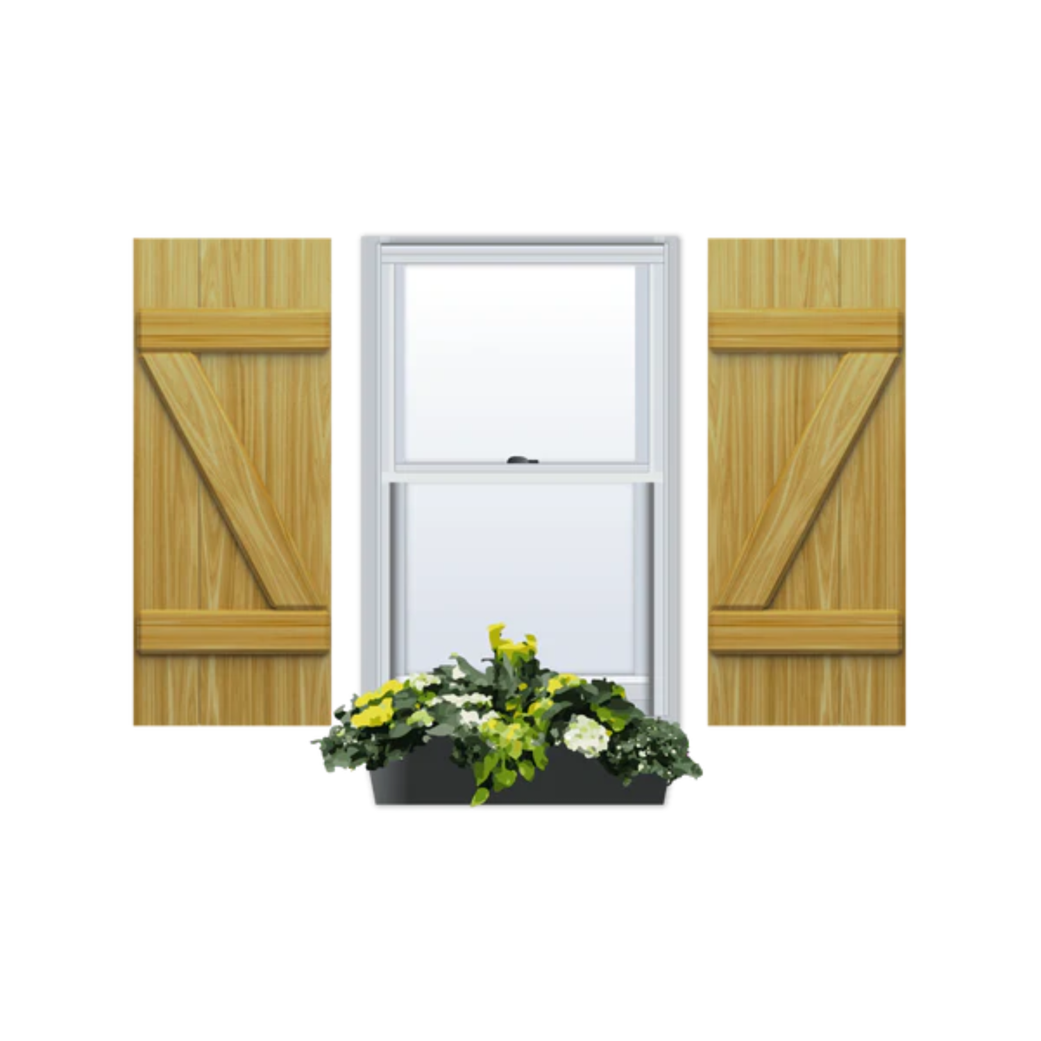 Pine | Joined Board and Batten with Z Bar Exterior Shutters | 3 Boards | 1 Pair